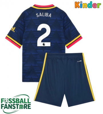 Arsenal William Saliba #2 Replik Auswärtstrikot Kinder 2026-27 Kurzarm (+ Kurze Hosen)